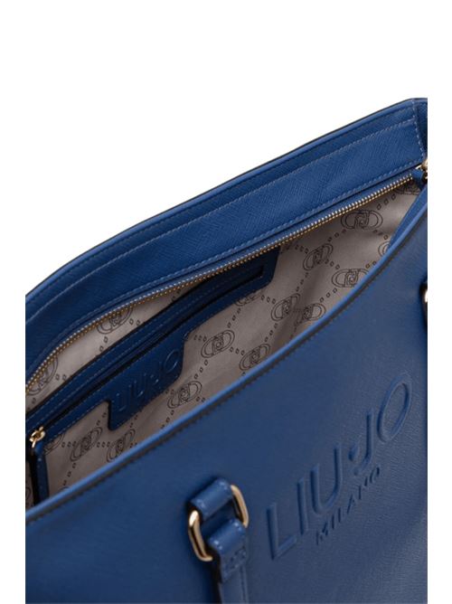 borsa donna shopping logo ecopelle dusty blue LIU JO | AA5321-E0087X0682
